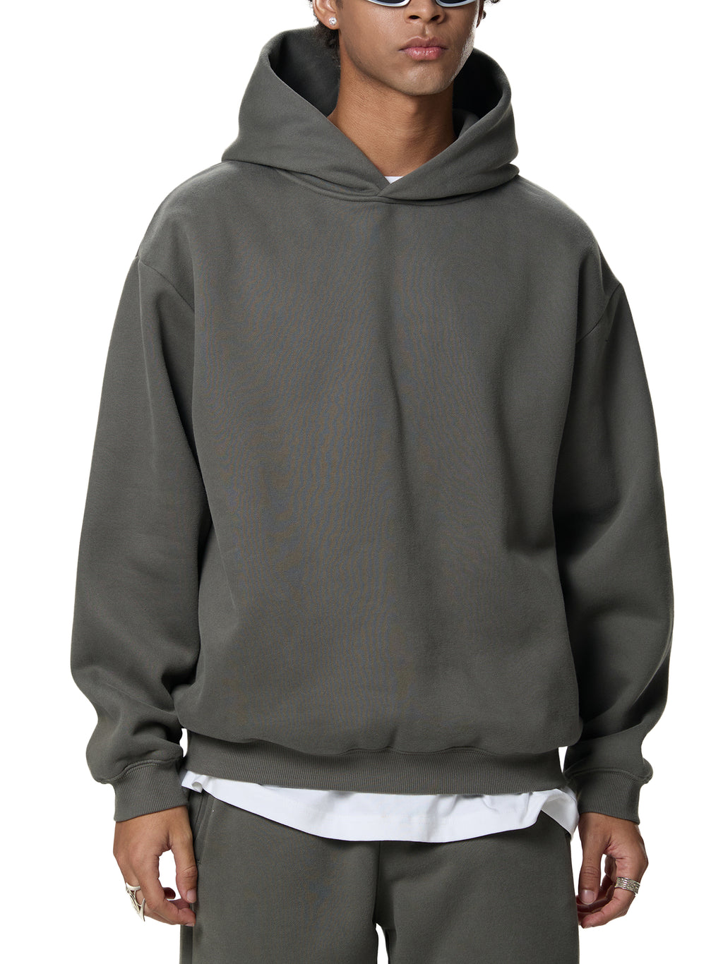 Frayed Enzyme Washed Fleece Hoodie