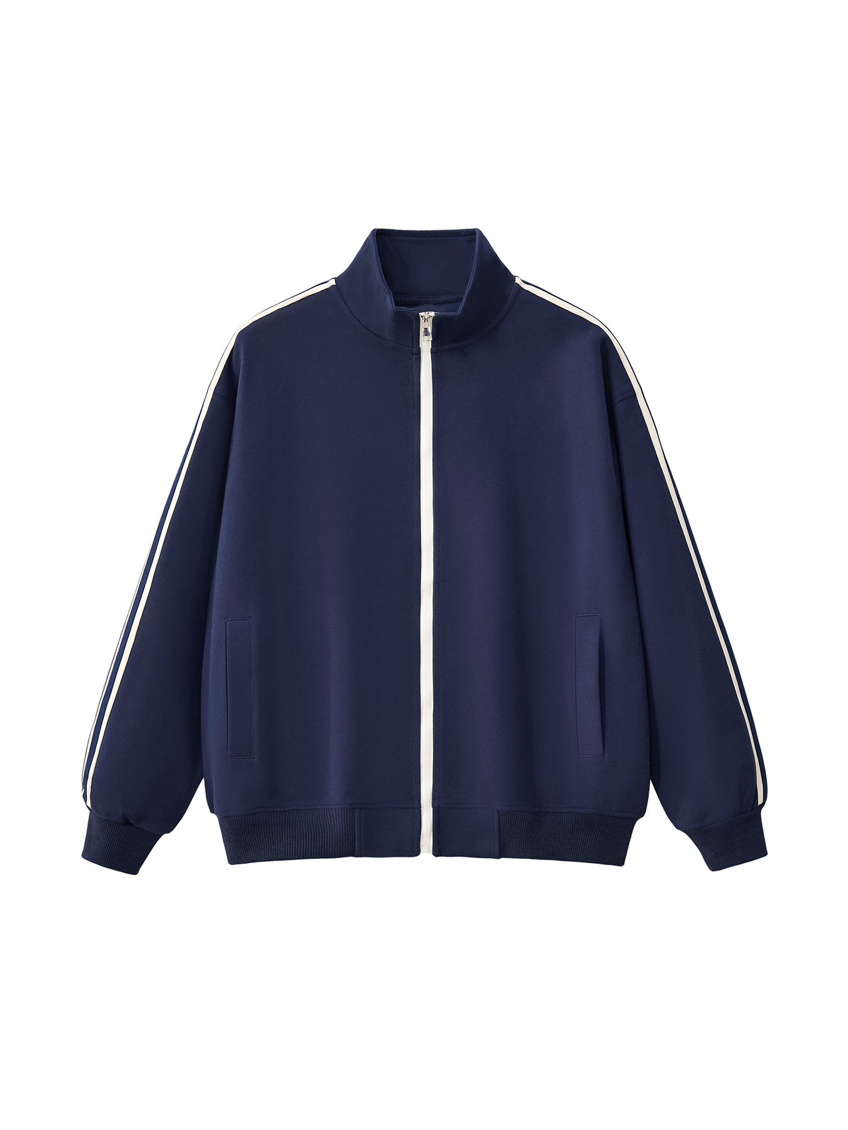 Contrast Side-Stripe Stand Collar  Jacket