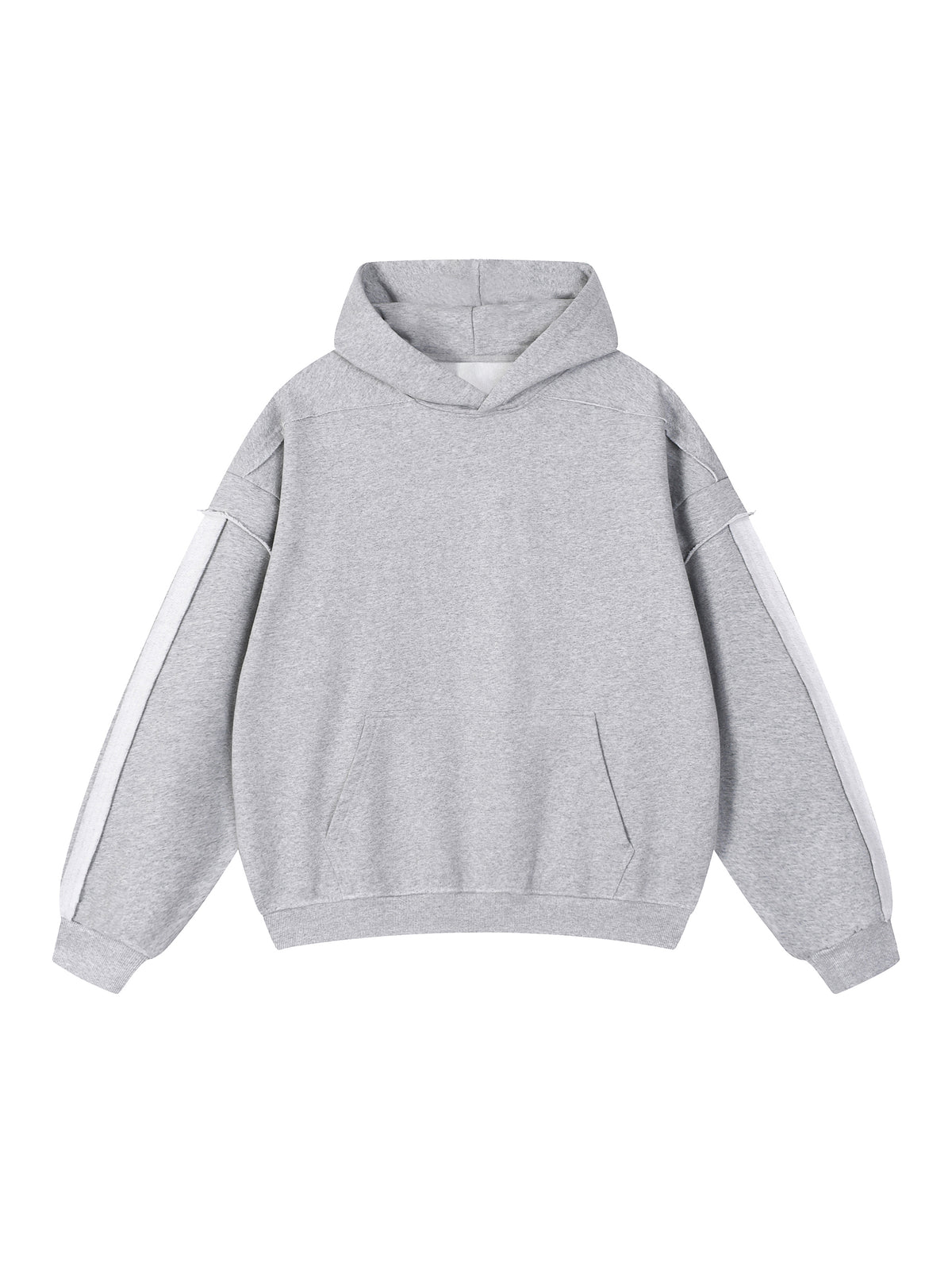 Contrast Tape Raw Edge Double Layered Hoodie