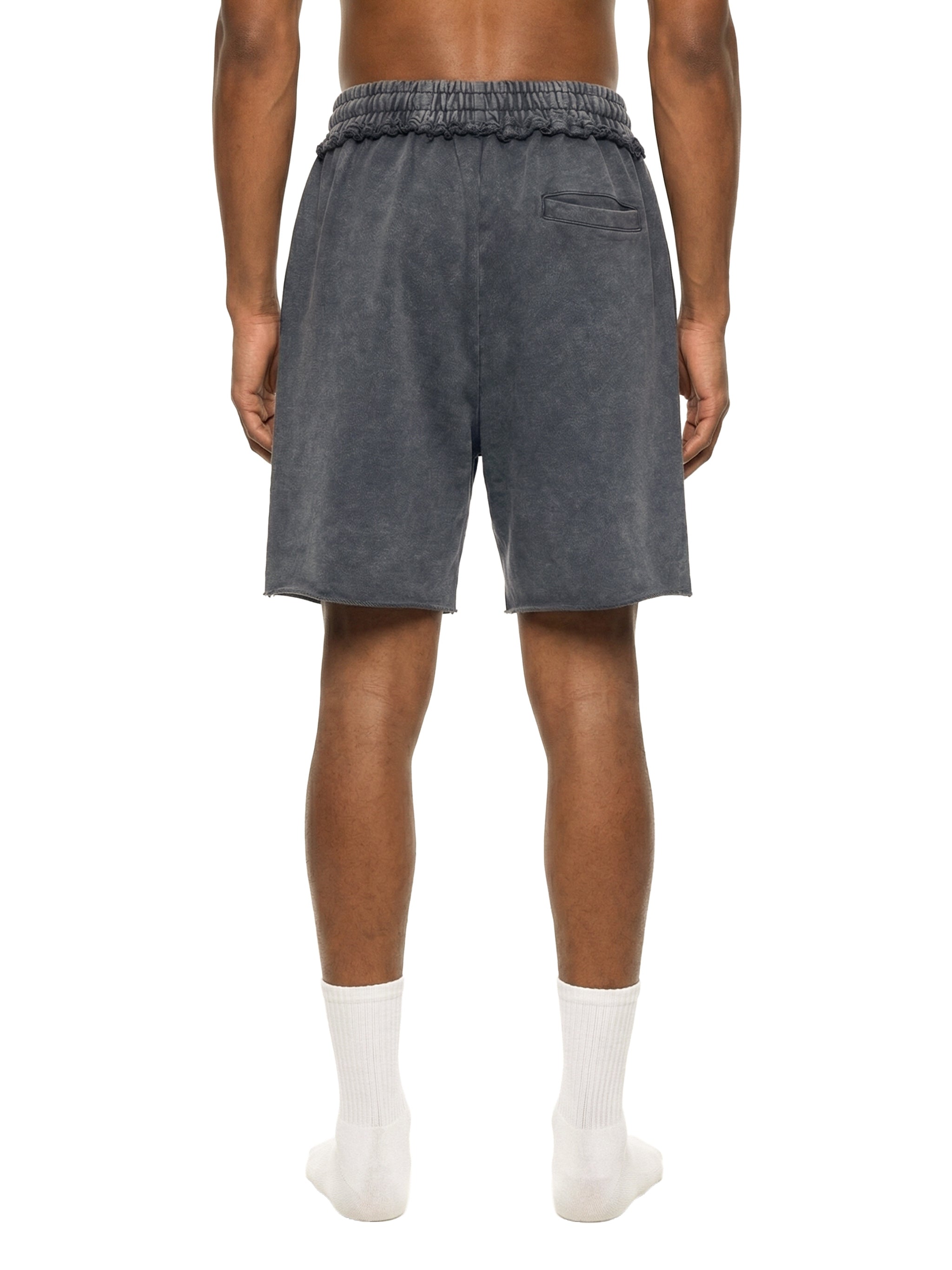 Unisex Mineral Wash Raw Edge Shorts