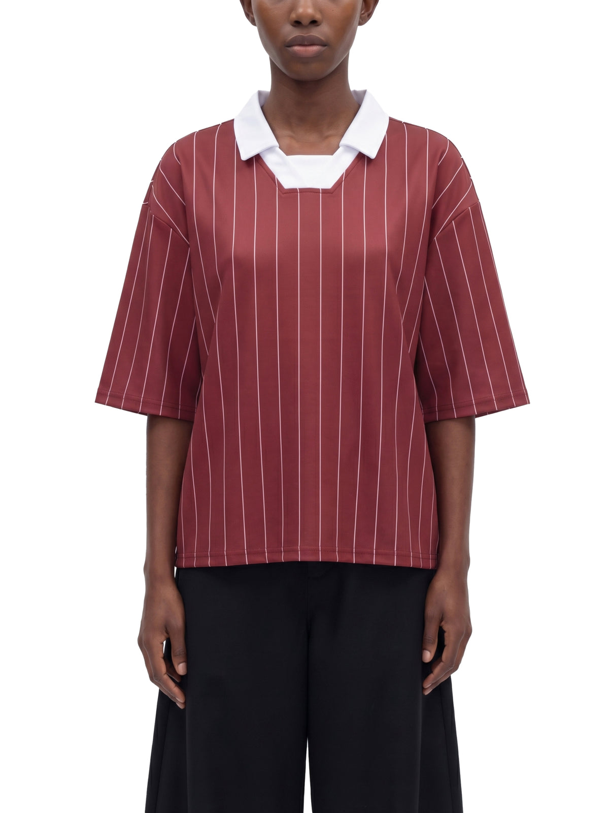 Unisex Pinstripe Collared Soccer Jersey