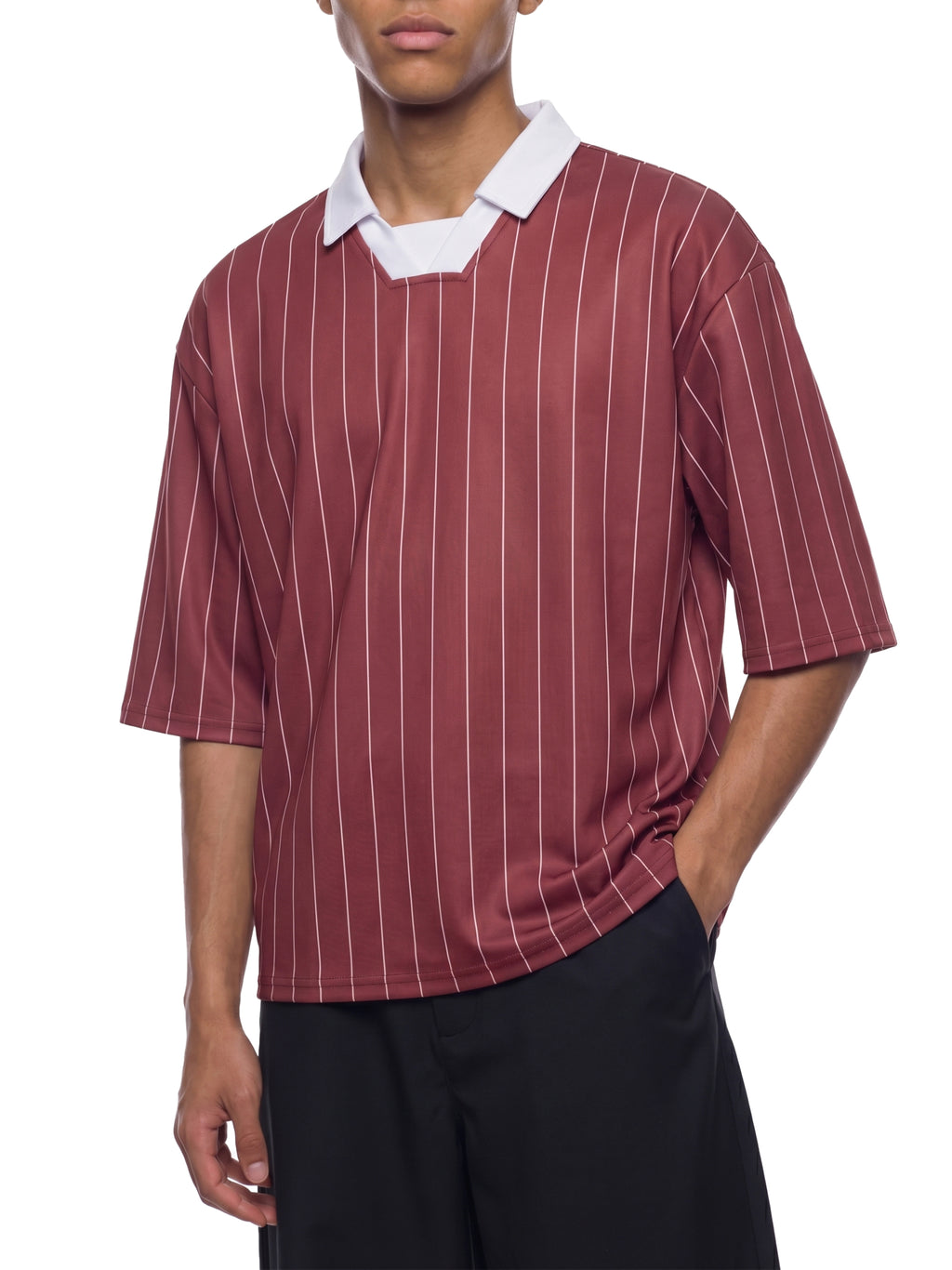Unisex Pinstripe Collared Soccer Jersey