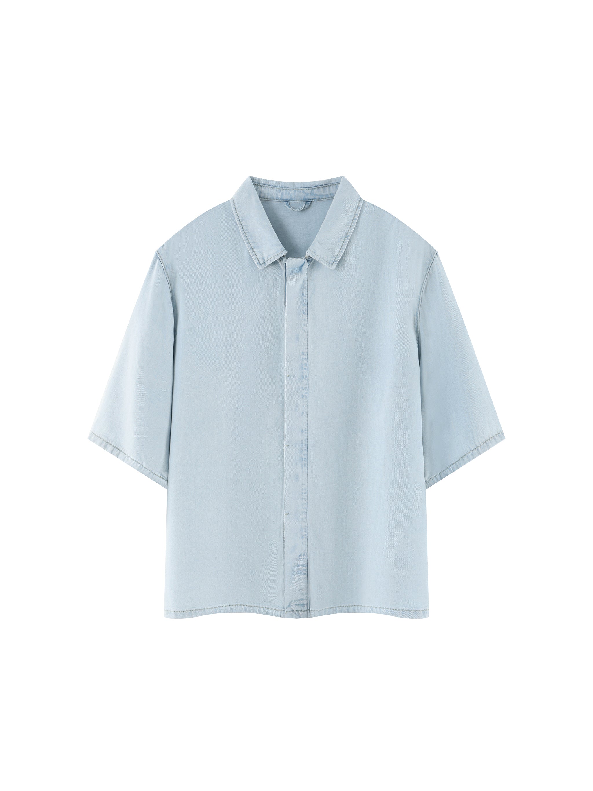 Unisex Vintage Wash Drop Shoulder Lyocell Shirt