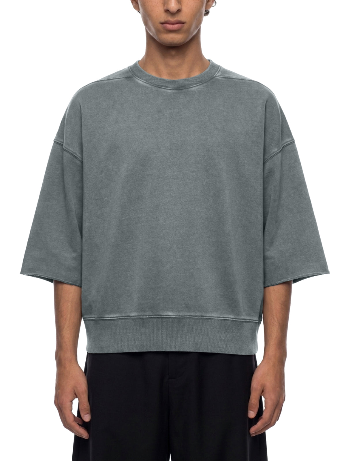 Unisex Mineral Wash Boxy Raw Edge T-Shirt