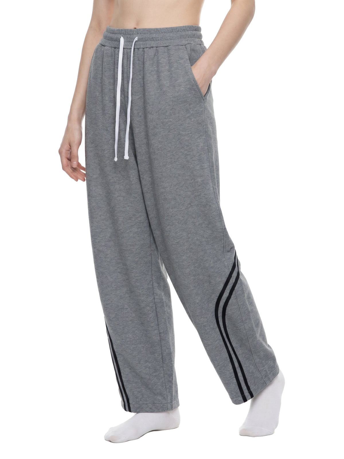 Unisex Wide Leg Piping Sweatpants