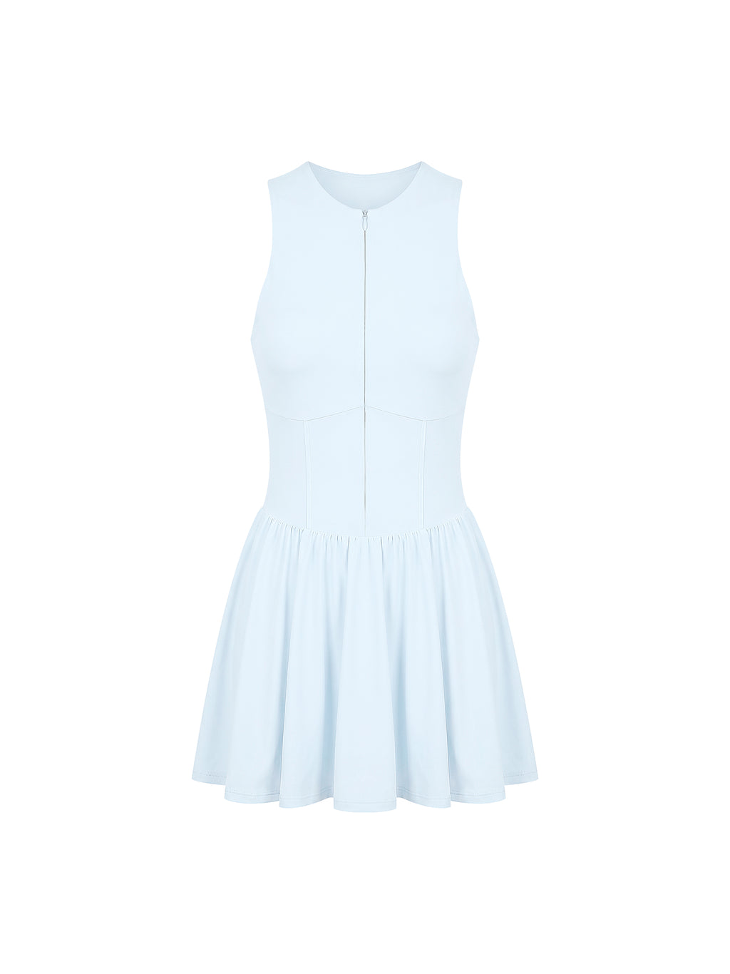 Women’s Ruched Sleeveless Full-Zip Dress