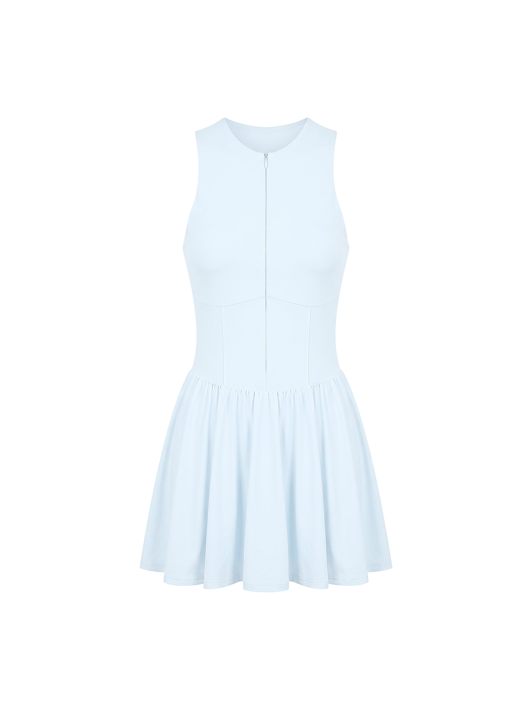 Women’s Ruched Sleeveless Full-Zip Dress