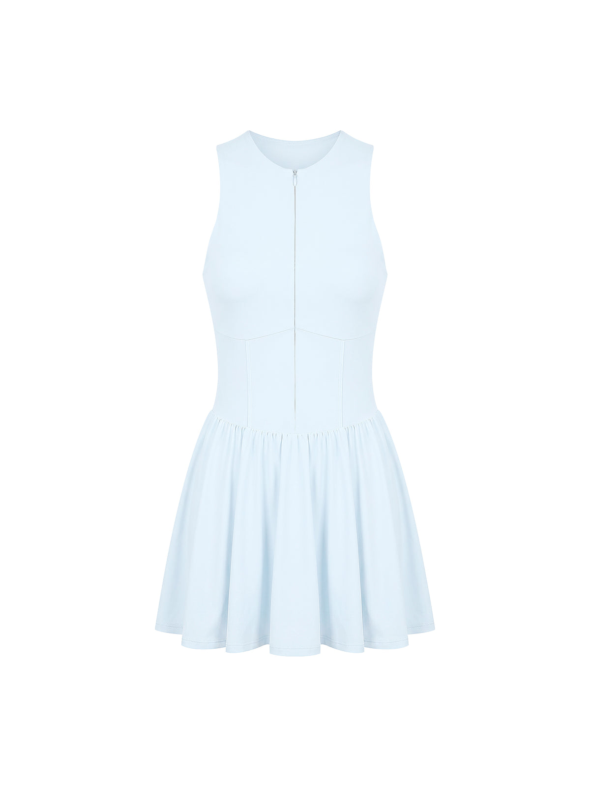 Women’s Ruched Sleeveless Full-Zip Dress