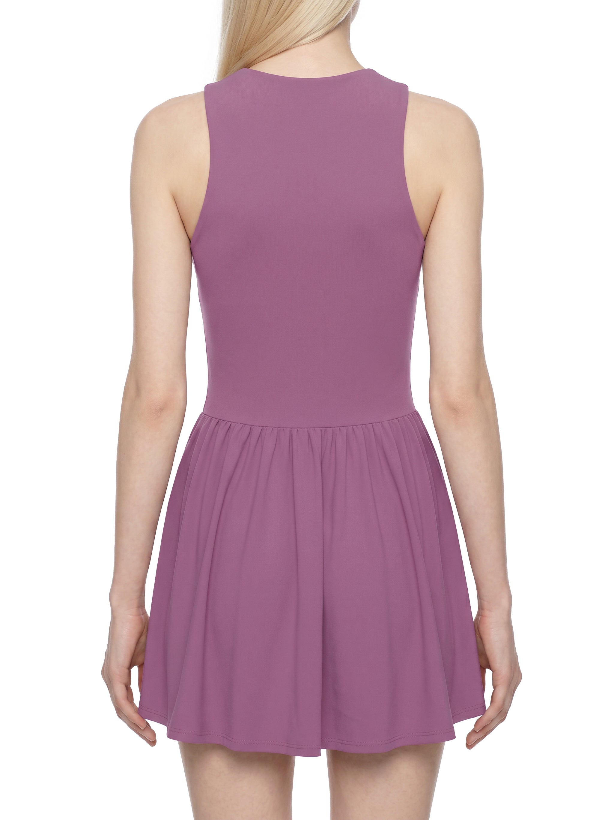 Women’s Ruched Sleeveless Full-Zip Dress